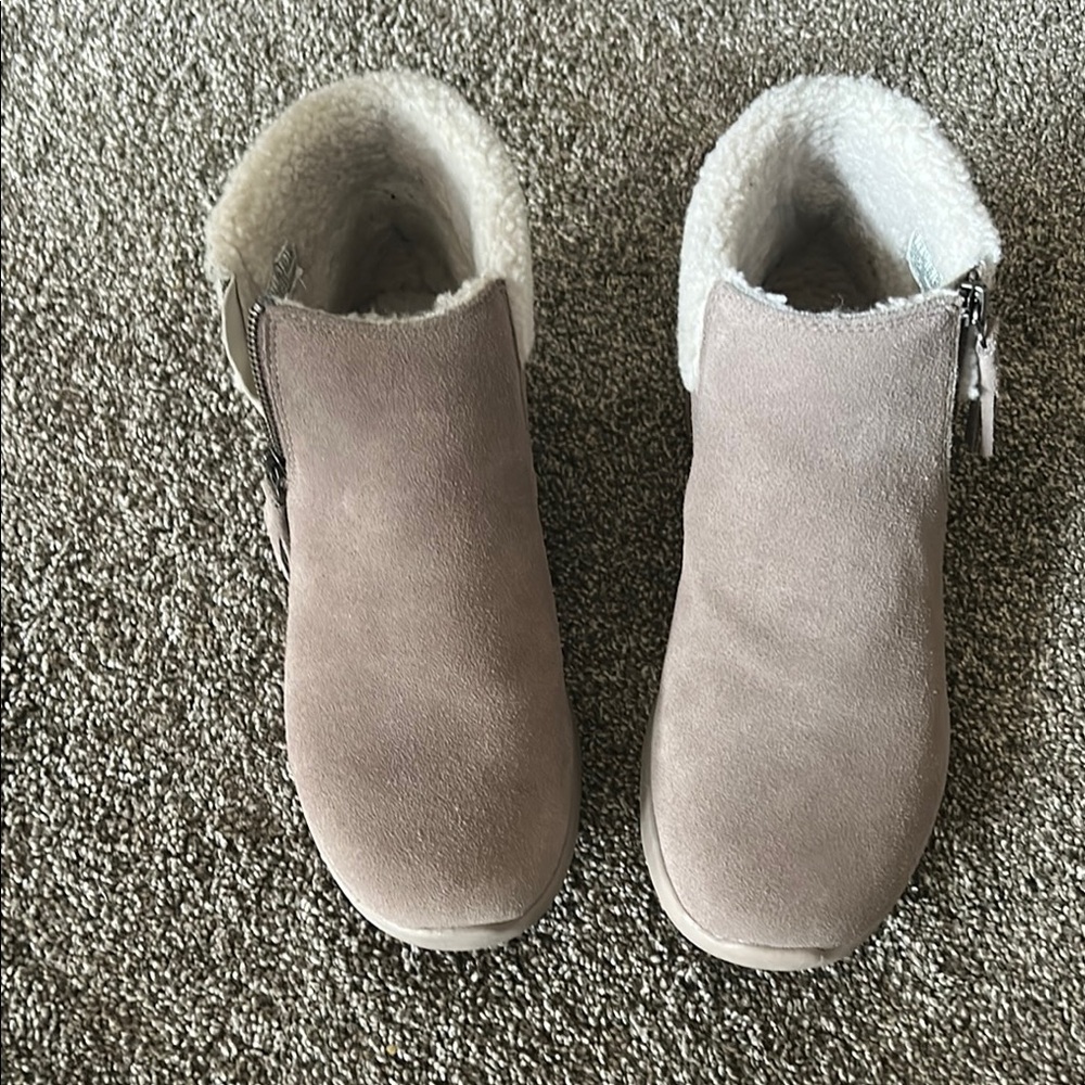 Cozy Suede Ankle Boots with Faux Fur Lining
